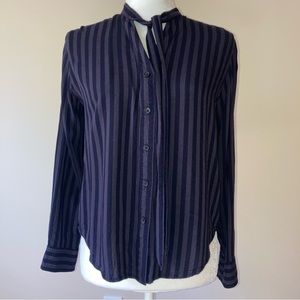 Rails Colette Charcoal Ink Stripe Button Up Shirt S
